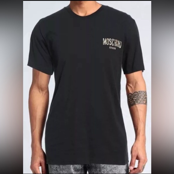 Moschino Other - MOSCHINO Swim T Shirt Mens Black Tee Medium - Nwt-  Model V3A0706